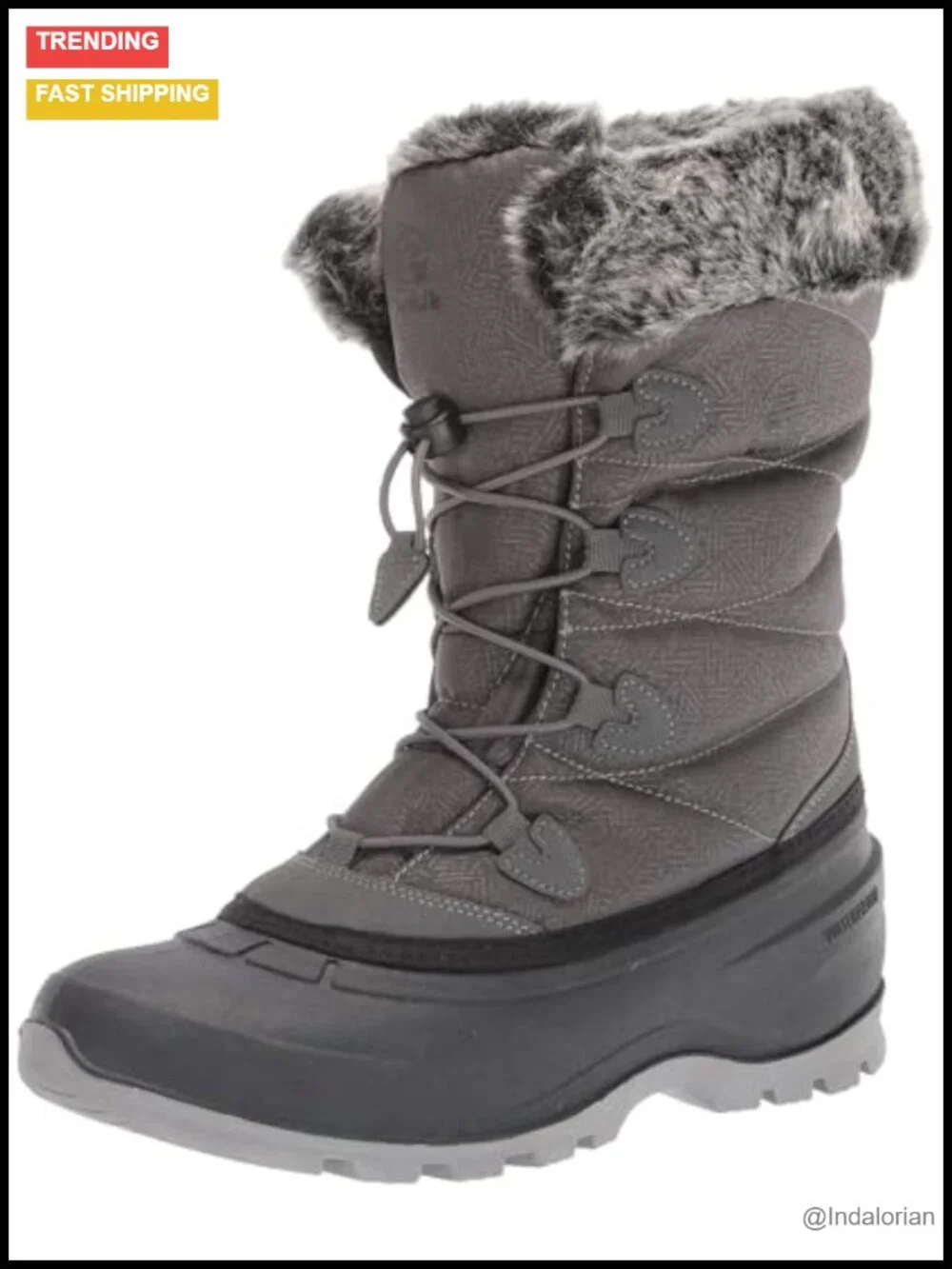 Insulated Snow Boots, Waterproof, -40F, Faux Fur Trim, Vegan